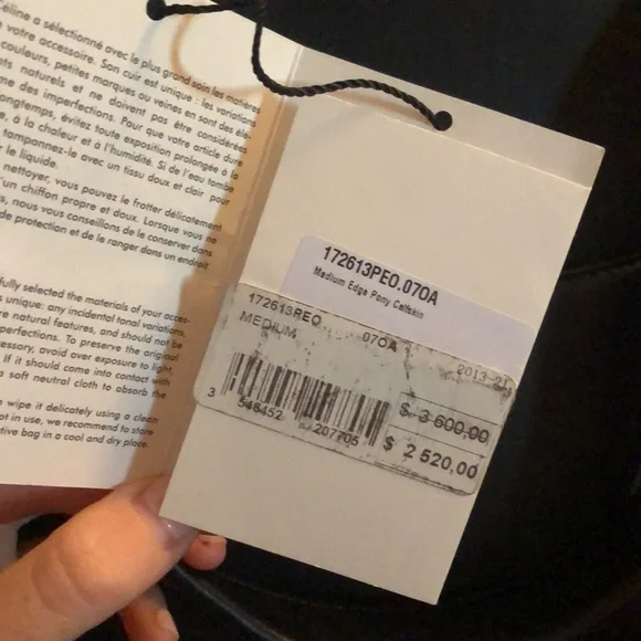 AUTHENTIC CELINE RARE NWT Medium Edge Satchel Blue Ponyhair & Black Leather - Picture 13 of 13